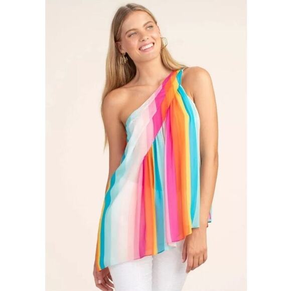Trina Turk Infinity Silk colorful top size S - Picture 1 of 5